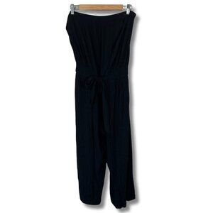 Becca Sleeveless Jumpsuit Relaxed Fit Wide Leg Boho Casual Black Women's Large